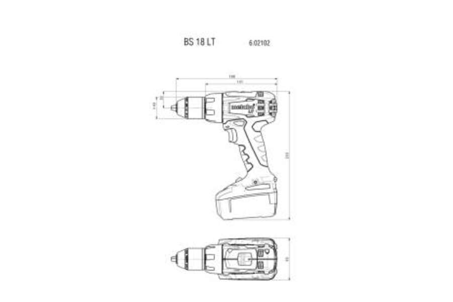 Aku bušilica 18V 60Nm 2x2Ah BS 18 LT Compact Metabo - Slika 2