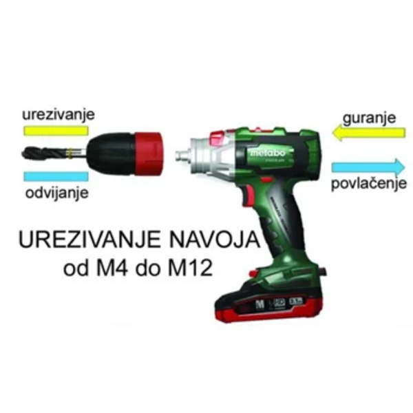 Aku bušilica ureznik 18V 130Nm 2x5.2Ah GB 18 LTX Metabo - Slika 9