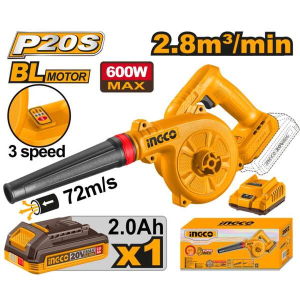 Aku duvač 2.8m/min 1x2Ah super INGCO - Slika 1