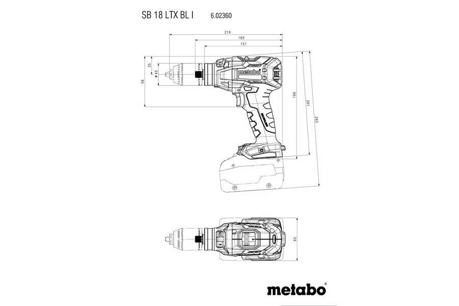 Aku udarna bušilica 18V 130Nm 2x4Ah SB 18 LTX BL Metabo - Slika 8