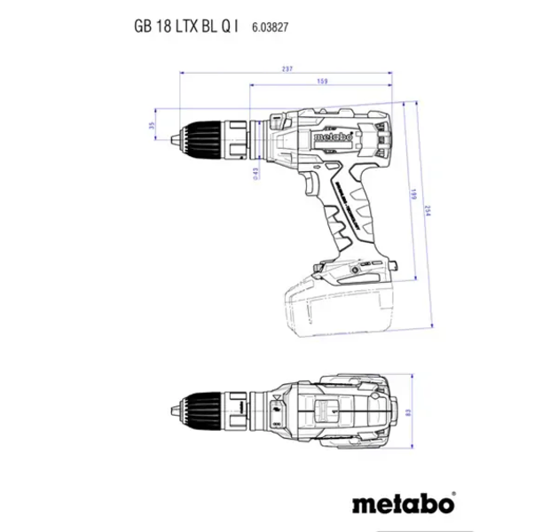 Aku bušilica ureznik 120Nm GB 18 LTX BL Q I Solo Metabo - Slika 4