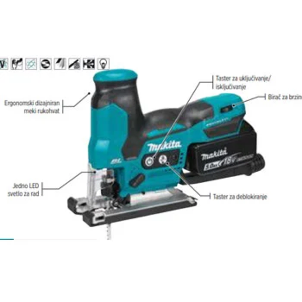 Aku ubodna testera 18V LXT DJV185Z Solo Makita - Slika 3