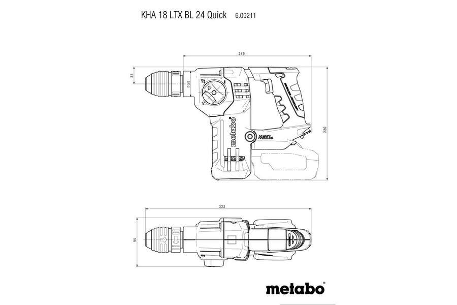 Aku pneumatski čekić SDS-plus BH 18 LTX BL 16 Solo Metabo - Slika 8