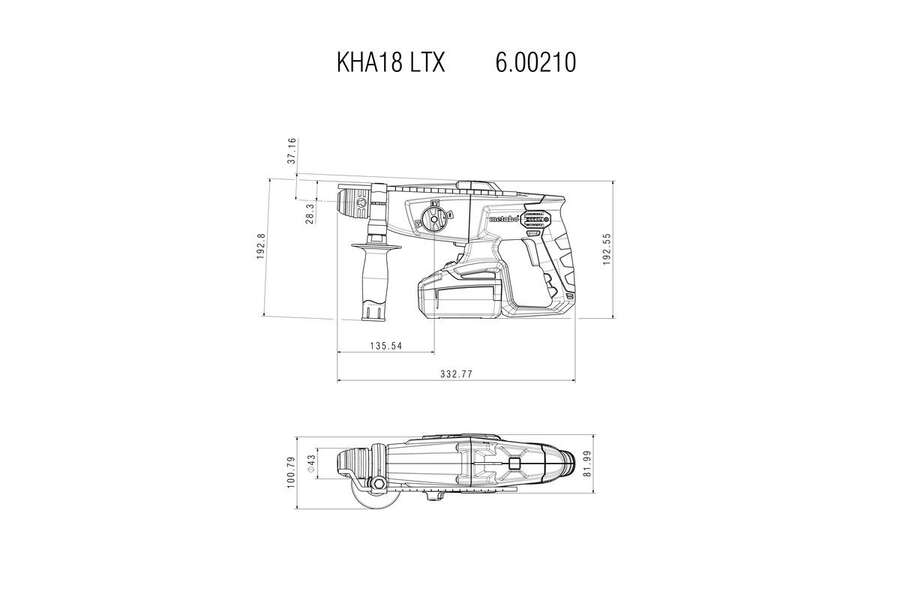 Aku pneumatski čekić SDS-Plus 2,2J KHA 18 LTX Metabo - Slika 10
