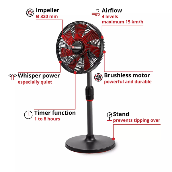 Akumulatorski ventilator GE-CF 18/320 P Li-Solo Einhell - Slika 3