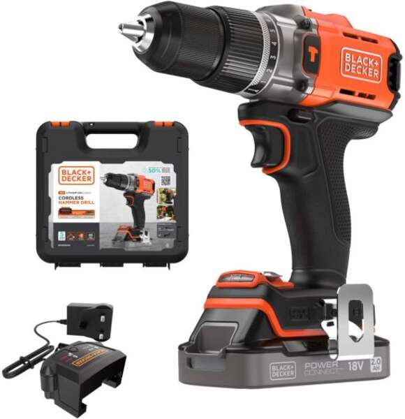 Akumulatoriska udarna bušilica BCD383D1XK-QW Blac&Decker - Slika 1