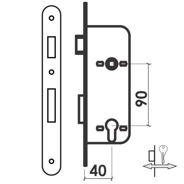 Brava za drvena vrata IDEA C MS 40/90/18/9 3.STEPEN DBP1 - Slika 2