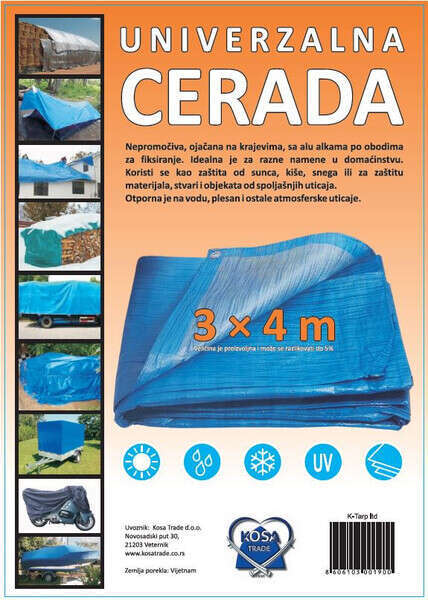 Cerada vodootporna 10x15m Levior - Slika 2
