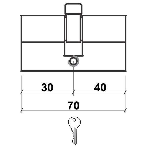 Cilindar za vrata CL2036 MAT MS 70MM(30-40) 3K DBP1 - Slika 2