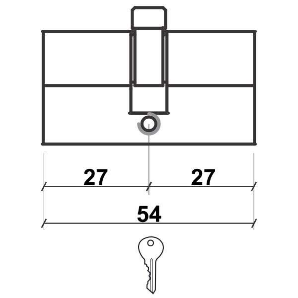 Cilindar za vrata CL2036 NIKL 54MM(27-27) 3K DBP1 - Slika 2