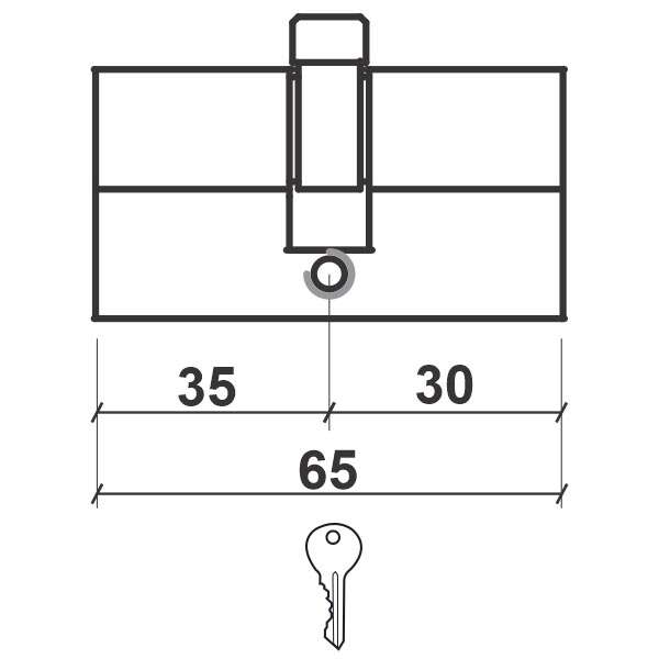 Cilindar za vrata CL2036 NIKL 65MM(30-35) 3K DBP1 - Slika 2