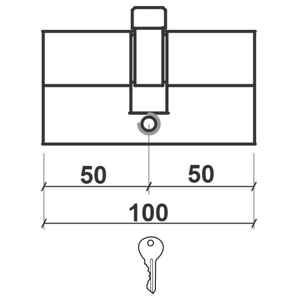 Cilindar za vrata CL2036 NIKL X100MM(50-50) 3K DBP2 - Slika 2