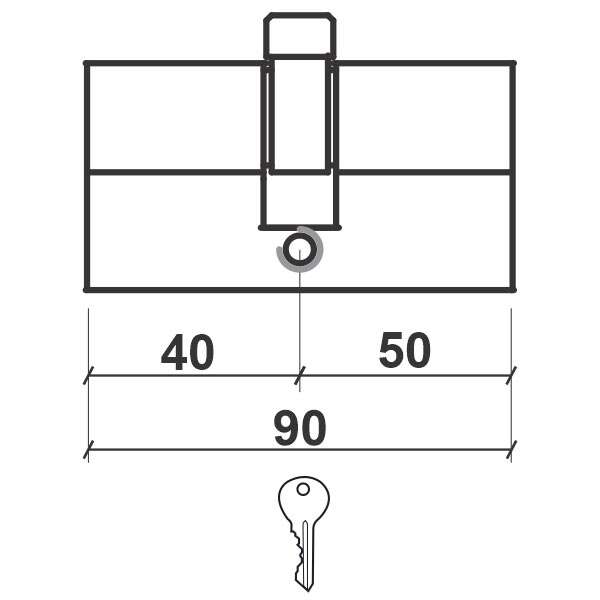 Cilindar za vrata CL2200 NIKL 90MM(40-50) 3K Q - Slika 2