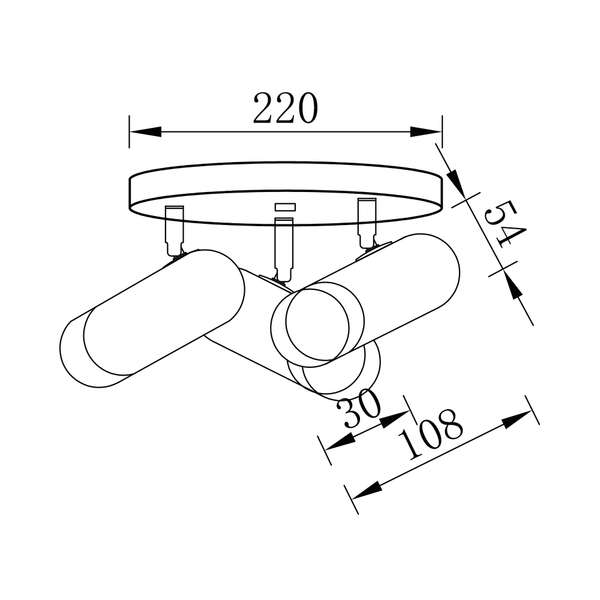 Dekorativna svetiljka zlatno-crna 3H-3xGU10 - Slika 4