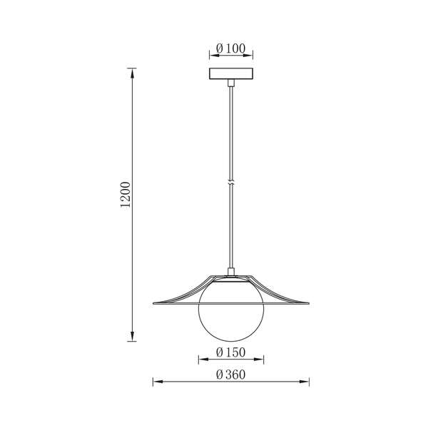 Dekorativna visilica crna 1H-1xE27 - Slika 3