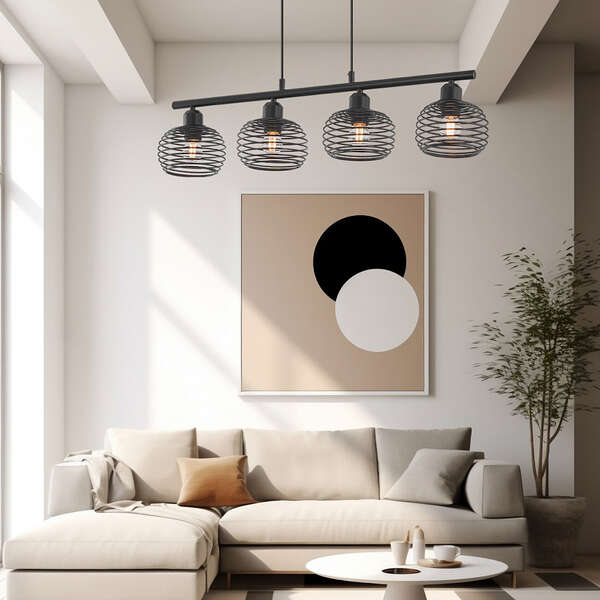 Dekorativna visilica crna 4H-4xE27 - Slika 2