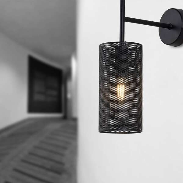 Dekorativna zidna svetiljka crna 1H-1xE14 - Slika 4