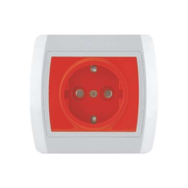Dvopolna priključnica 16A/250V, 2P+E, zaštita od dodira, narandžasta, plastika Status - Slika 1