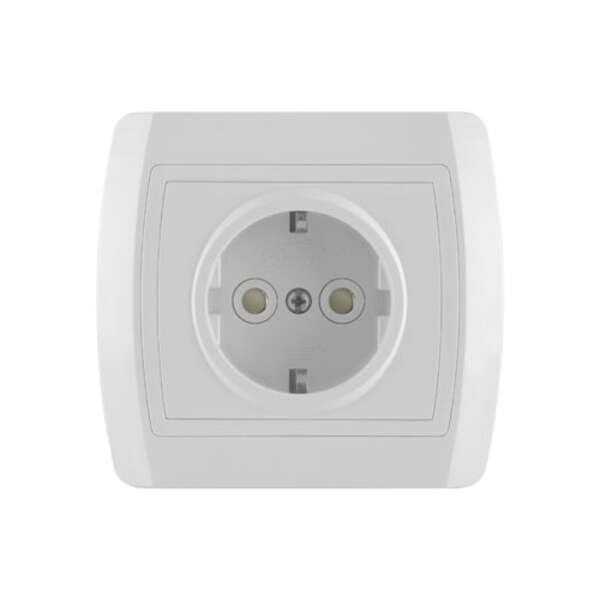 Dvopolna priključnica 16A/250V, 2P+E, zaštita od dodira, plastika Status - Slika 1