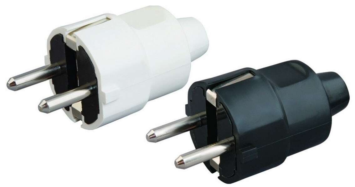 Dvopolni utikač mali crni Tehnoelektro - Slika 1