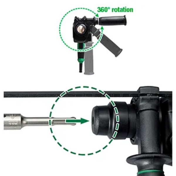Elektro pneumatski SDS-plus čekić i koferom DH26PC2 Hikoki - Slika 4