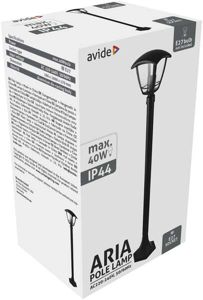Fenjer stubna lampa Aria 100cm 1xE27 Crna IP44 - Slika 2