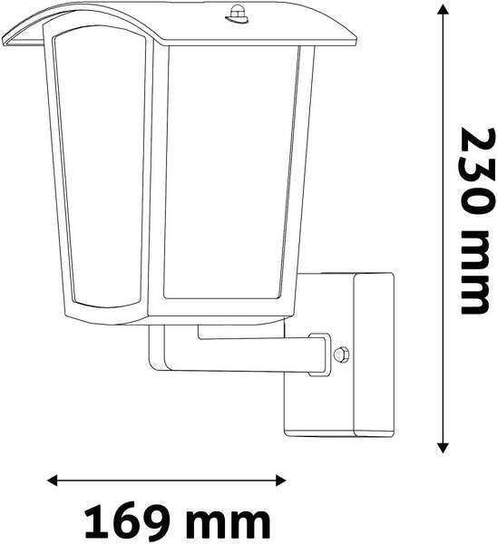 Fenjer zidna lampa Coronado 1xE27 IP44 Crna - Slika 2