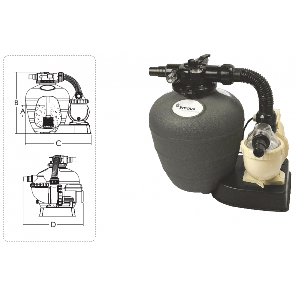 Filter set Emaux Ultra 5m3/h(4m) - Slika 2