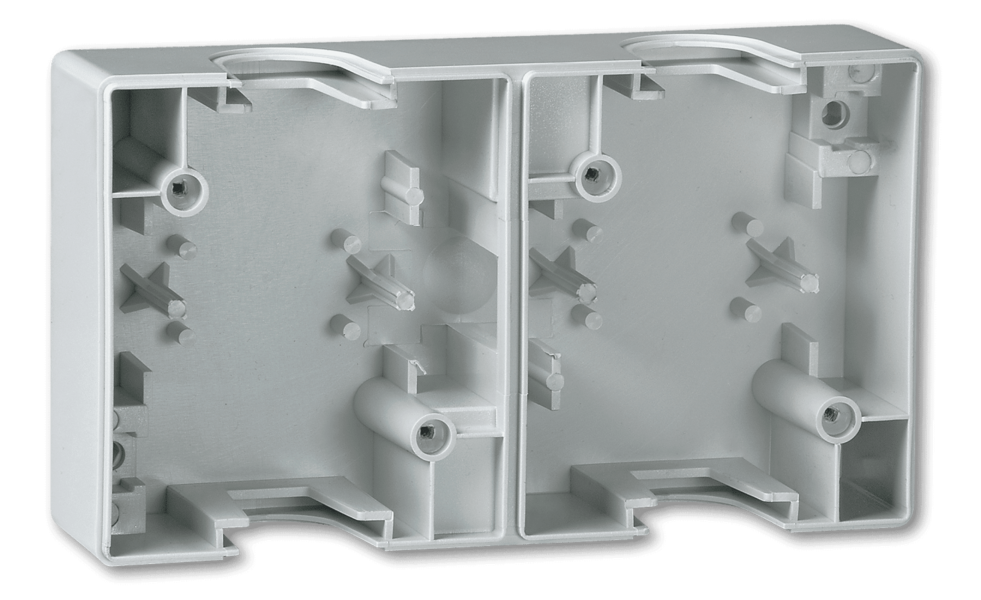 Kutija dvostruka za montažu sklopki i priključnica Power siva - Slika 1
