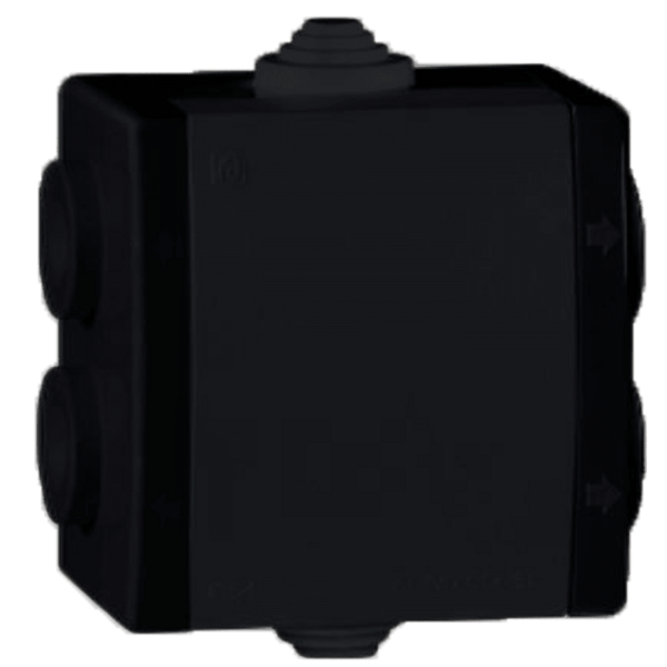 Kutija razvodna sa 6 uvoda Power 80x80 crna - Slika 1