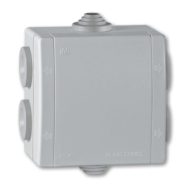 Kutija razvodna sa 6 uvoda Power 80x80 siva - Slika 1