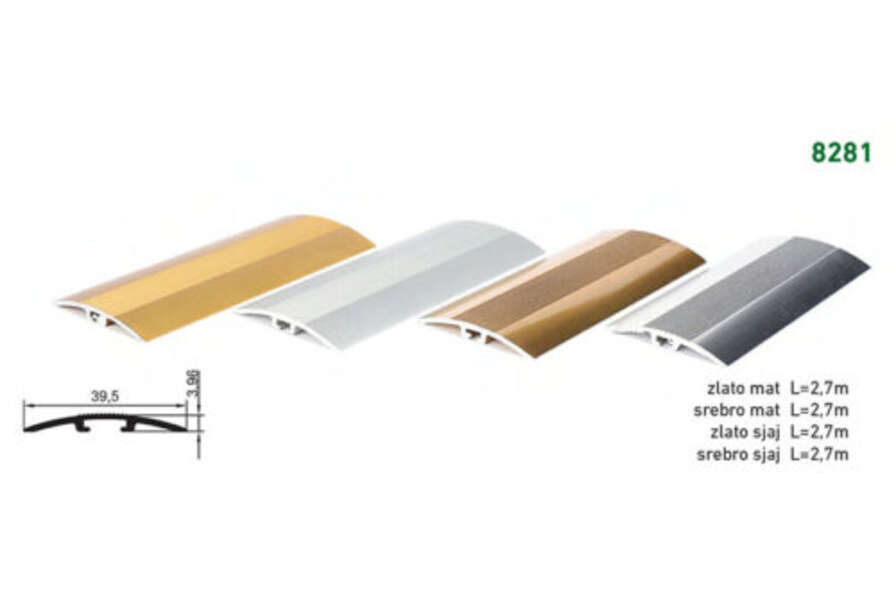 Lajsna prelazna ravna 8281 - zlatna sjaj - Slika 1