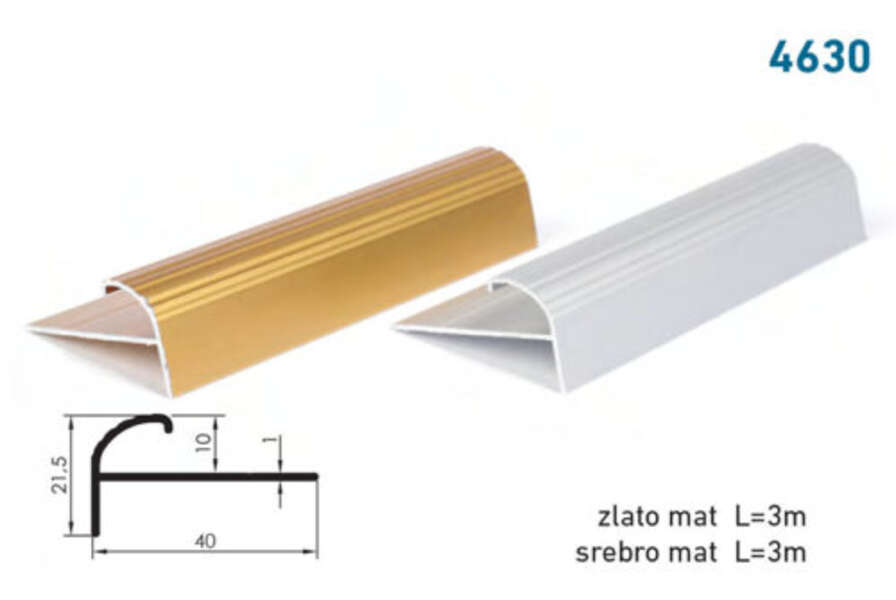 Lajsna za stepeništa i keramiku 4630 - zlatna - Slika 1