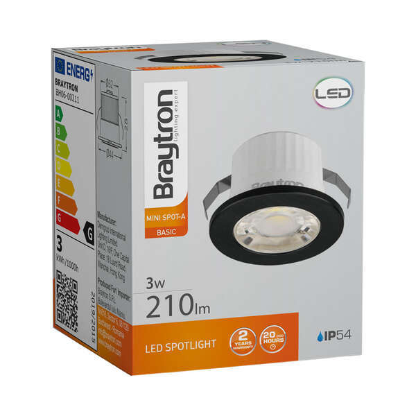 LED minispot svetijlka 3W 4000K crna - Slika 4