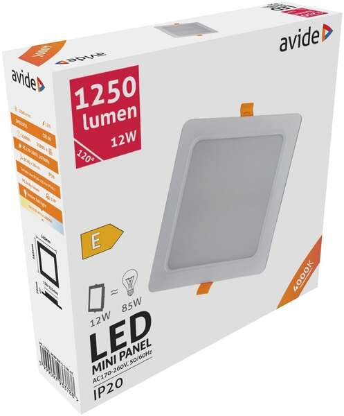 LED panel kvadratni ugradni 12W plastični 4000K - Slika 4