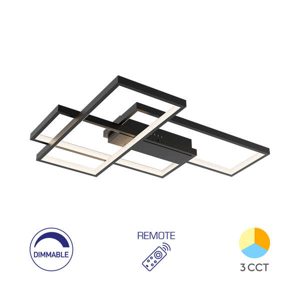 Led plafonjera crna, sa daljinskim upravljanjem 65W-IP20 - Slika 5