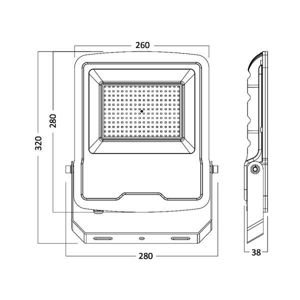 Led reflektor sivi 100W IP65 3000K - Slika 6
