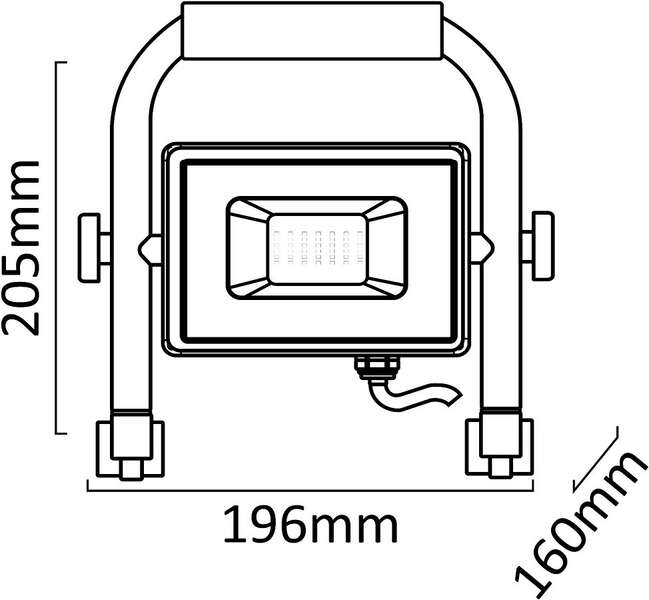LED reflektor SMD tanki 20W NW 4000K sa stalkom 1.5m kabl - Slika 4