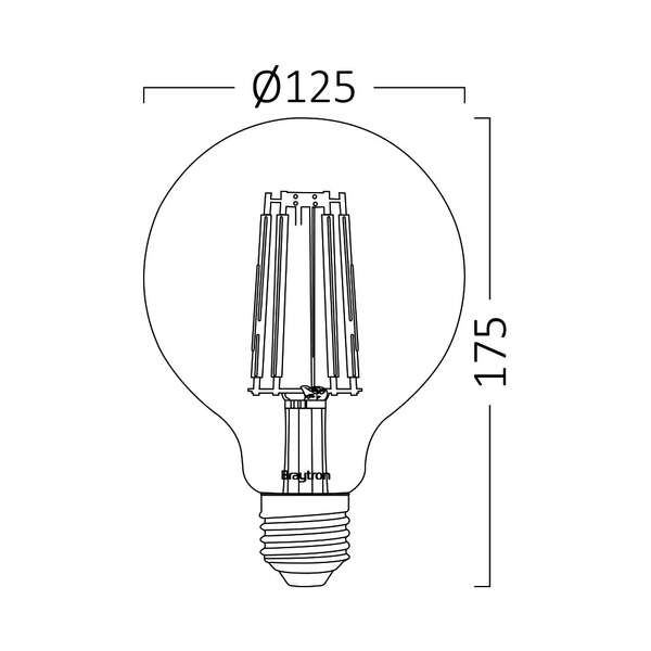 LED sijalica 6W E27 2200K G125 - Slika 3