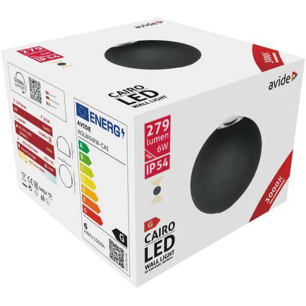 LED spoljna zidna dvostrana lampa Cairo 6W WW IP54 - Slika 2