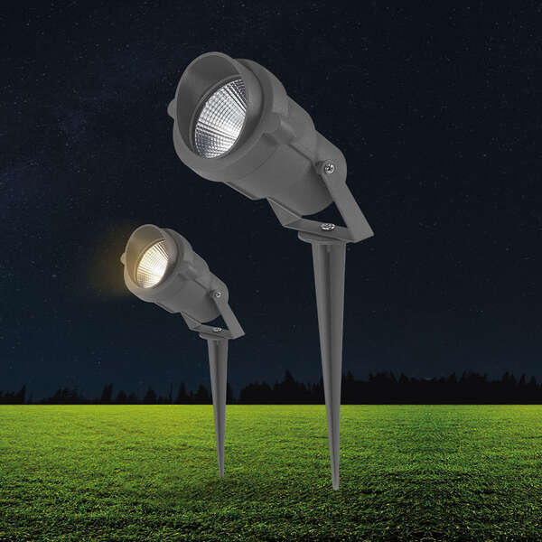 Led ubodna baštenska svetiljka siva 9W 6500K IP65 - Slika 2