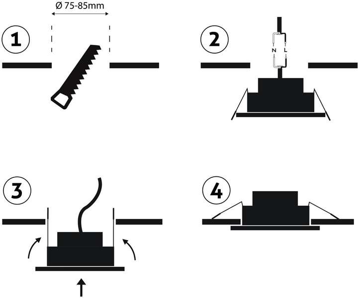 LED ugradna kvadratna spot lampa 5W IP20 6400K Bela - Slika 5