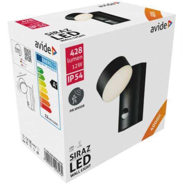 LED vanjska zidna lampa Siraz 12W 4000K NW IP54 senzor - Slika 2