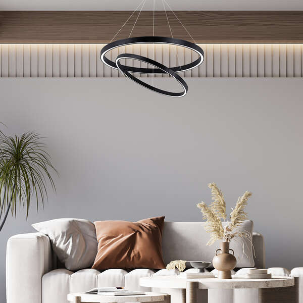 Led visilica, okrugla crna, 65W-3U1 - Slika 6