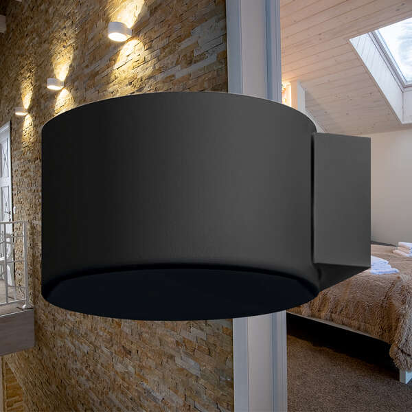 Led zidna svetiljka okrugla crna 8W 3000K - Slika 2