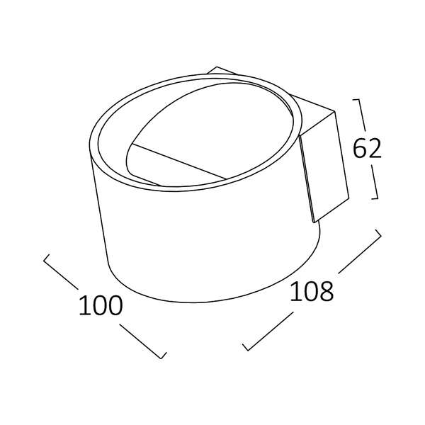 Led zidna svetiljka okrugla crna 8W 3000K - Slika 5