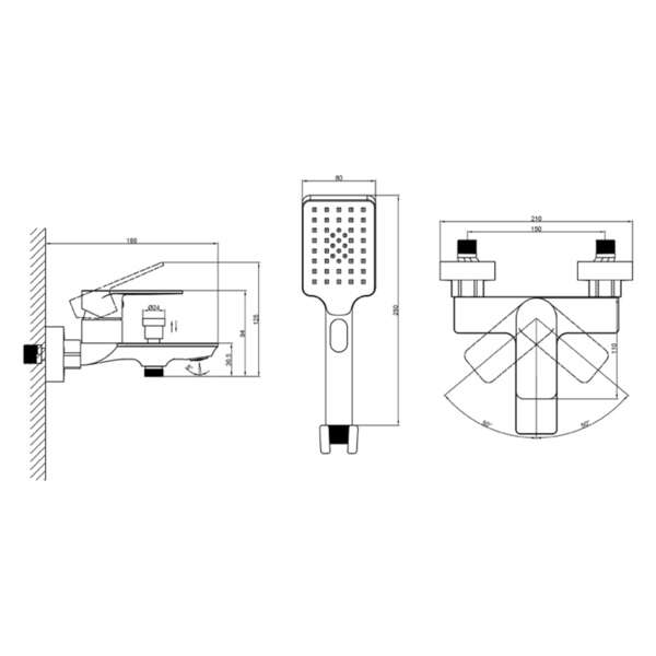 Slavina za kadu SENA 001 LINNI - Slika 4
