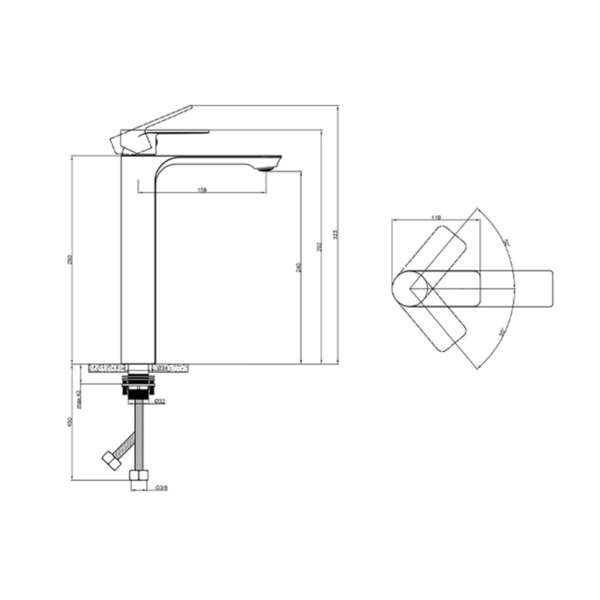 Visoka slavina za lavabo SENA LINNI - Slika 4