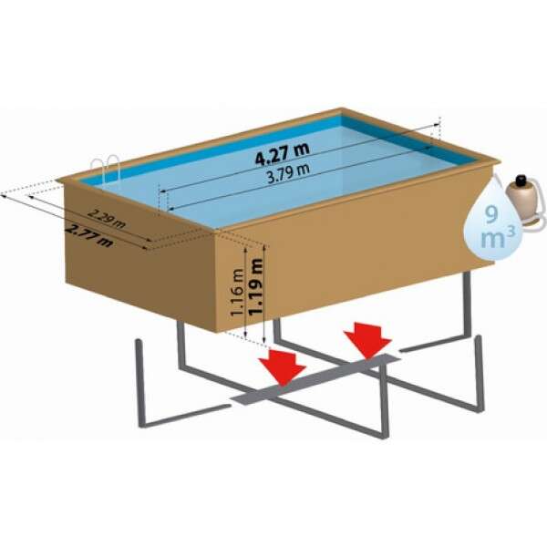 Pravugaoni bazen 4,27 x 2,70 x 1,19m Marabella set - Slika 4