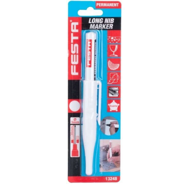 Marker permanentni tanki - beli FESTA - Slika 3